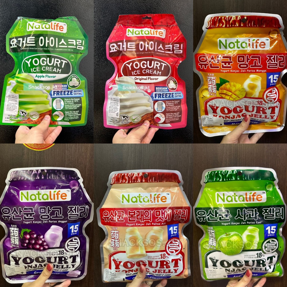 

NATALIFE YOGURT KONJAC JELLY ORIGINAL / APPLE / MANGO MANGGA / GRAPE / YOGURT ICE CREAM ORIGINAL / YOGURT ICE CREAM APPLE Readystock