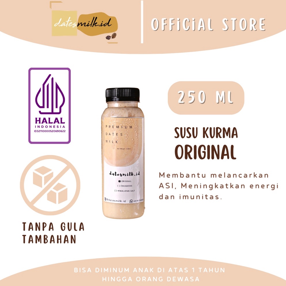 

[✭S75@] Susu Kurma Minuman Sehat ASI Booster Untuk Ibu Hamil Dengan Kurma Premium Fresh Homemade 250 ML [44]