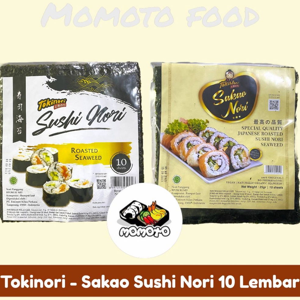 

COD Tokinori Sakao Sushi Nori 10 Lembar Halal Kimbap Gimbap Rumput Laut 36