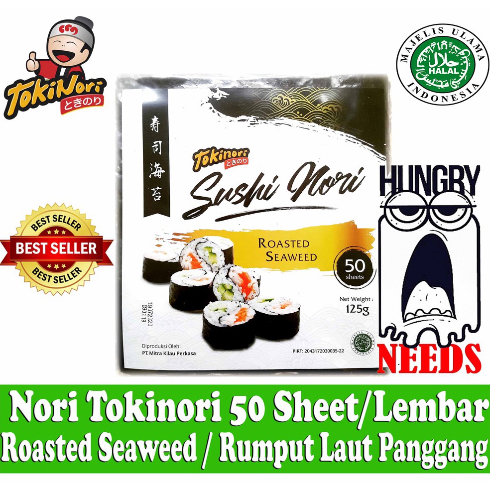 

➢ TOKINORI SUSHI NORI 50 SHEET / LEMBAR - RUMPUT LAUT PANGGANG - ROASTED SEAWEED 9351