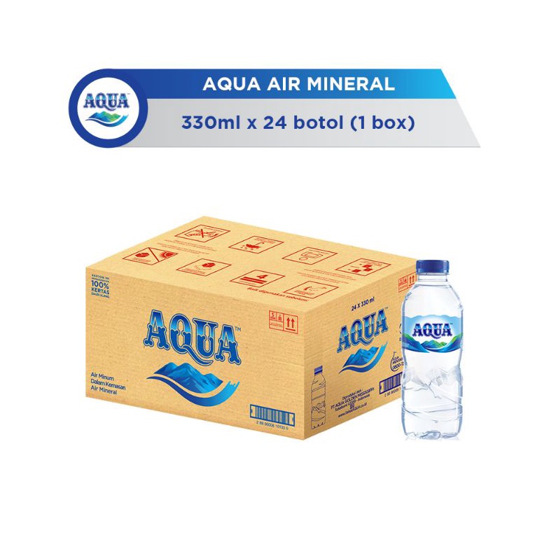 

✿ AQUA BOTOL MINI AIR MINERAL 330 ML ISI 24 BOTOL PER DUS ☋Ready Stok