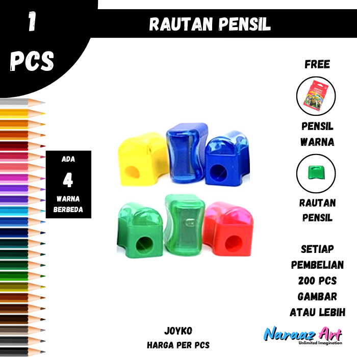

Serutan Pensil Mini Kecil Joyko Bentuk Roti Rautan Pencil Sharpener