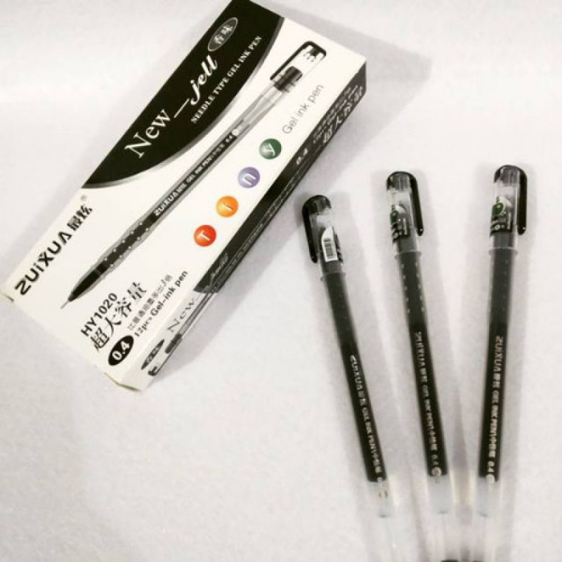 

(12 pcs) Pulpen Gel Pen New Zuixua / Pulpen Gel Hitam 0,4mm
