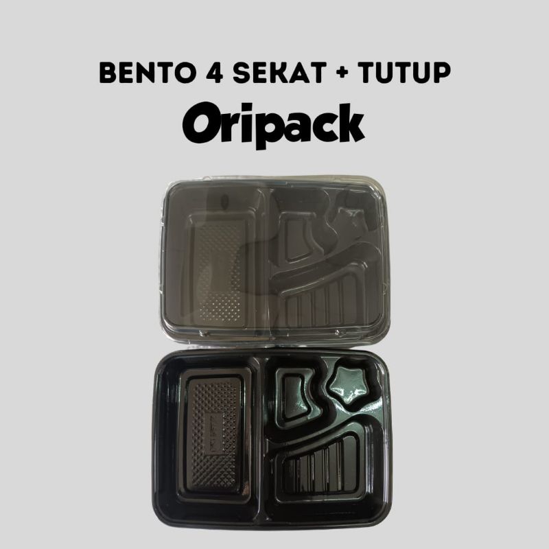 mika bento 4 sekat + tutup /bento tray oripack