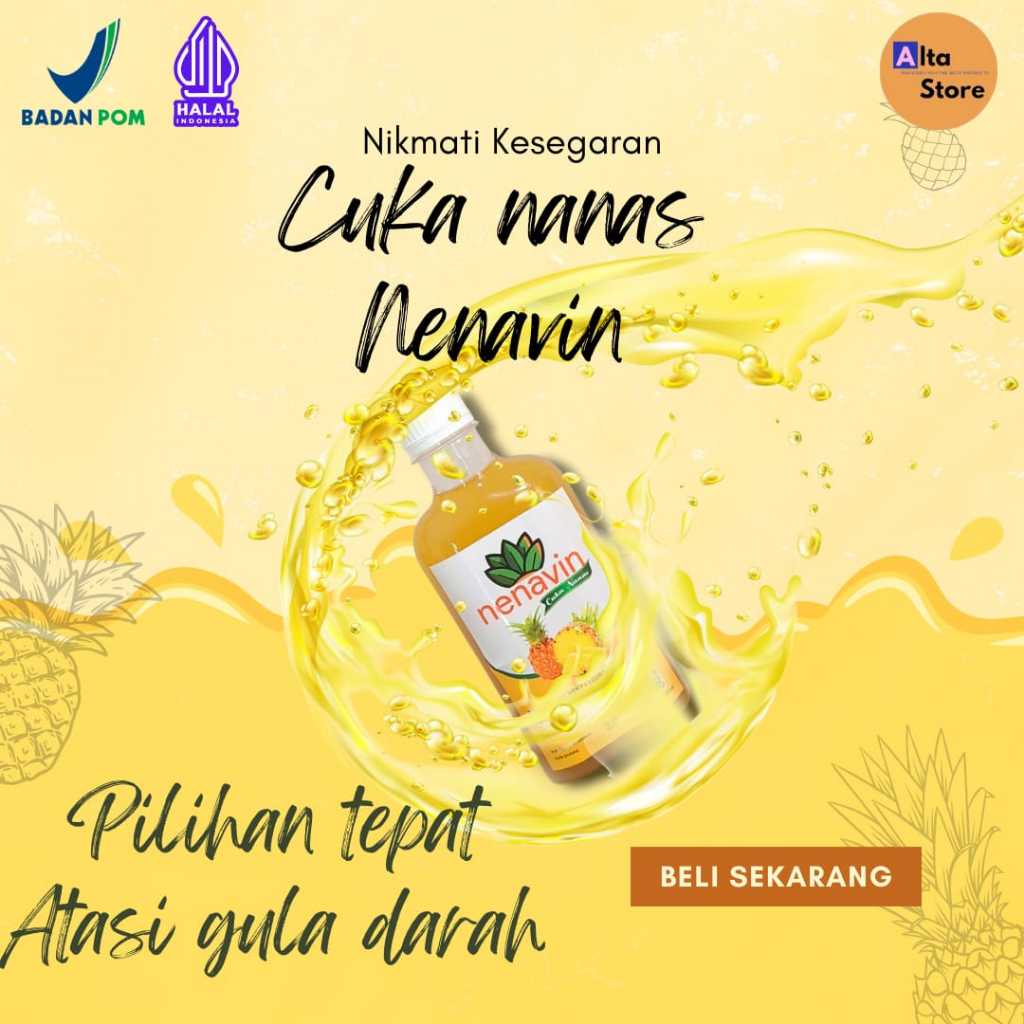 

Nenavin Cuka Nanas, Atasi Diabetes, Mengontrol Kadar Gula Darah, Meningkatkan Imun Tubuh, 200 ml - BONTANG