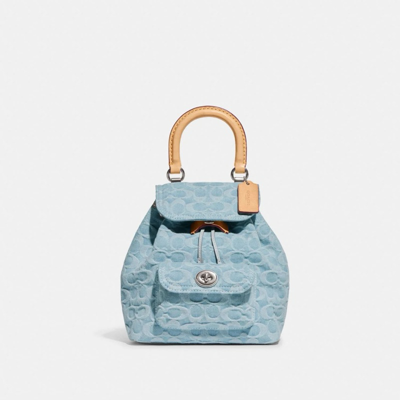 [ORIGINAL 100%] Coach Riya Backpack 21 Signature Denim