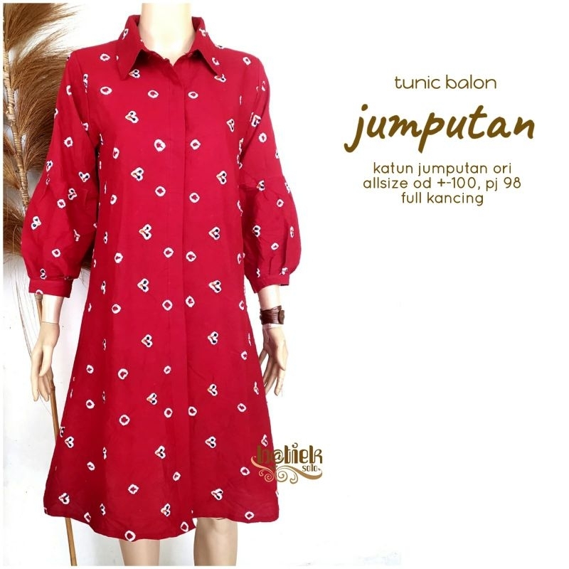Dress Batik Atasan Batik Wanita Kerja Kantoran Dress Tunik Balon Jumputan Batik Kuliah Batik Modern