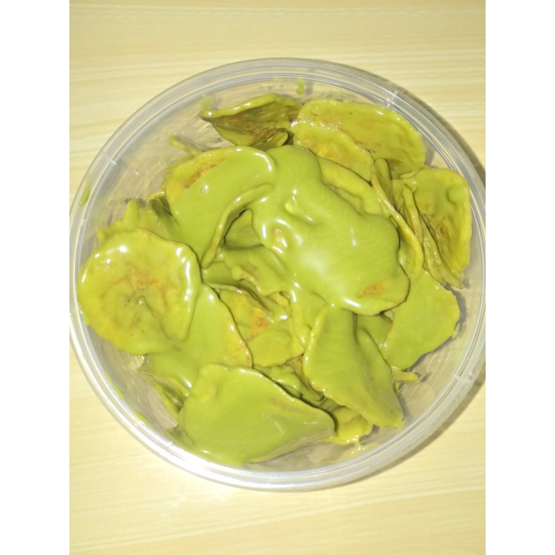 

KERIPIK PISANG LUMER RASA GREENTEA/MATCHA 150 gram