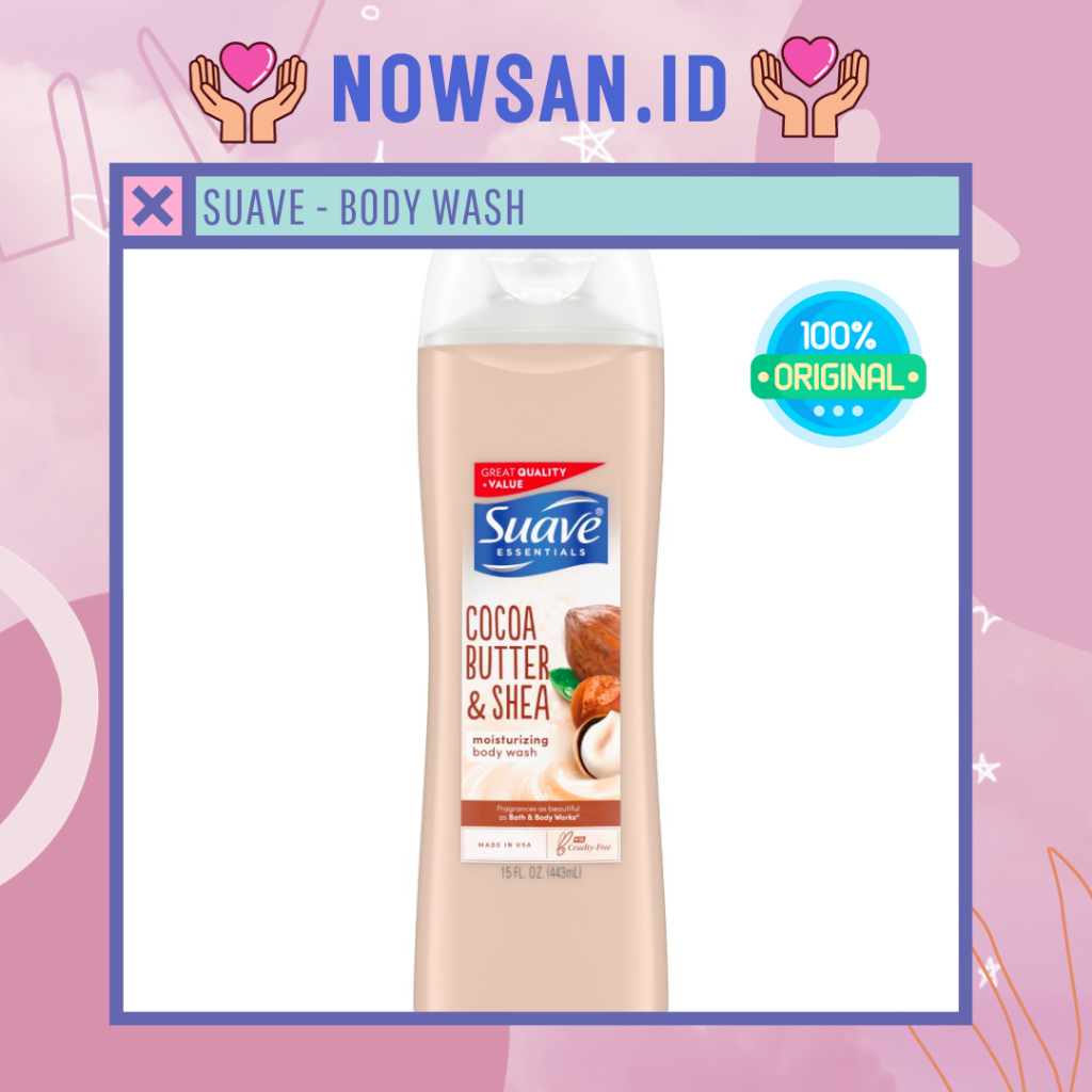 [SALE] Suave Essentials Body Wash Cocoa Butter & Shea 443ml Sabun cair Sabun mandi | Nowsan.id