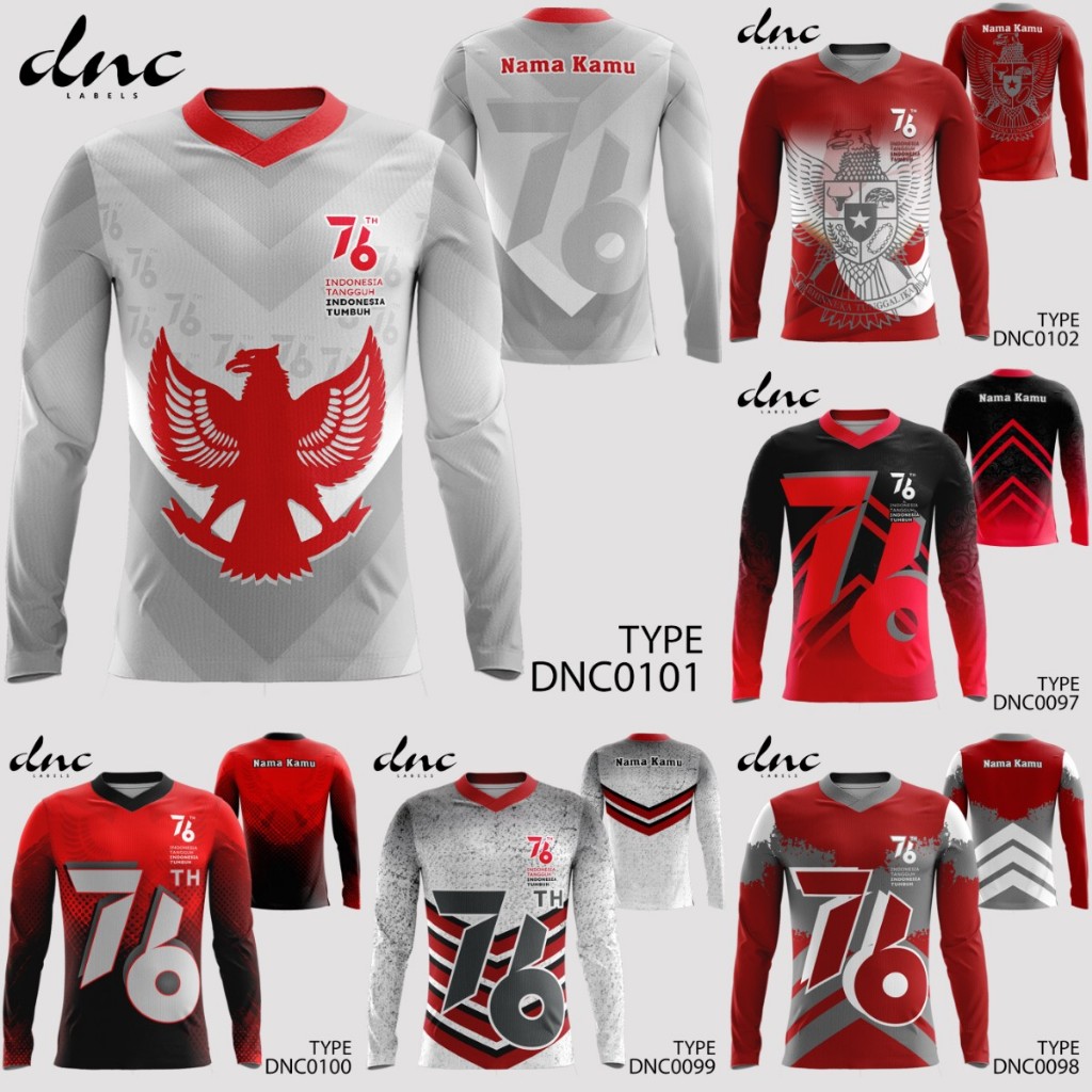 Kaos Jersey HUT RI 76 Dirgahayu Kemerdekaan Republik Indonesia Tahun 2021 Merdeka DNC0101