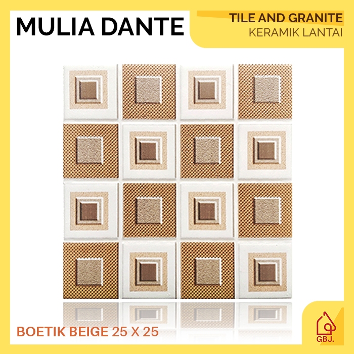 KERAMIK MULIA DANTE 25 X 25 BOETIK BEIGE / KERAMIK LANTAI KAMAR MANDI