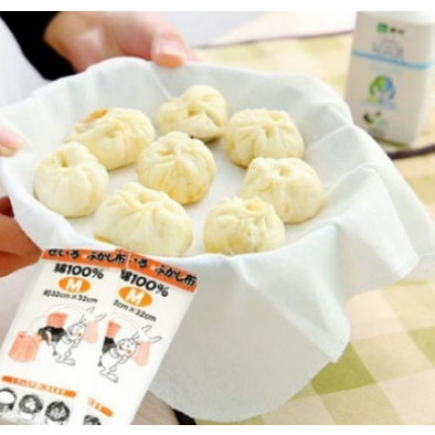 

REVA - Kain Kukus Pao Bakpao Roti Pangsit 32x32/Kain Pao Anti Lengket/Kaim Dimsum/Kain Kukusan/Alat Pengukus Masak