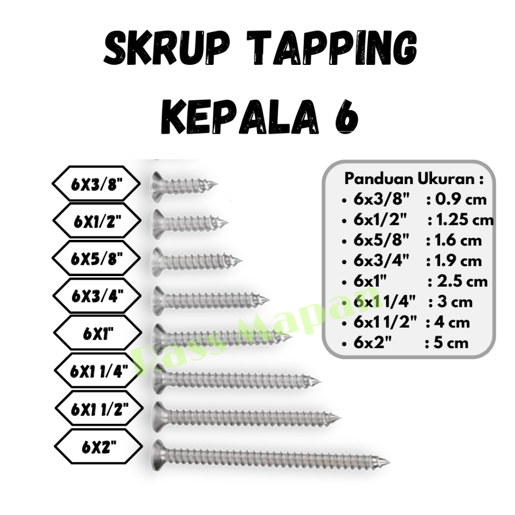 Skrup Sekrup Taping Baut Mur Screw JF Kayu Mebel Olimpik 1 bungkus isi 100 pc