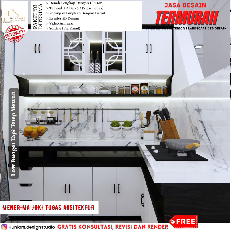 [MURAH] Jasa Desain Arsitektur Interior Kitchen Set Dapur