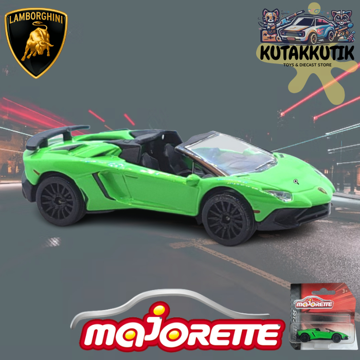 Majorette Mainan Mobil Balap Lamborghini Aventador SV Roadster Hijau Street Cars