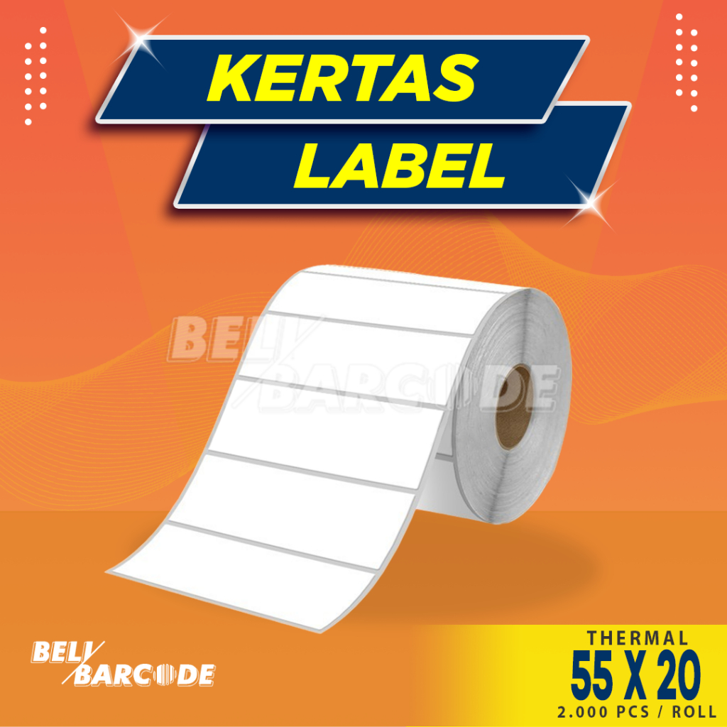 

Sticker Thermal 55 x 20 Label Barcode 55x20 mm Kertas Stiker isi 2000