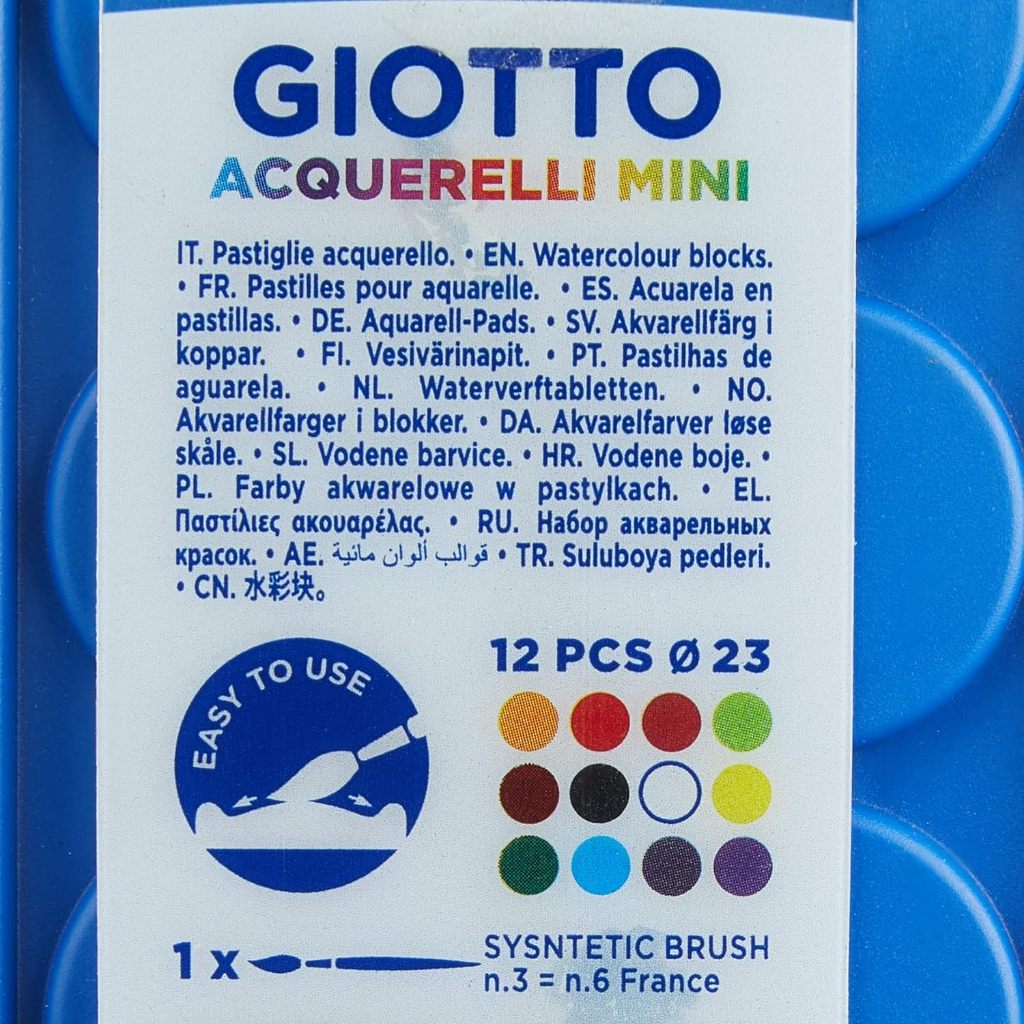 

Giotto Acquerelli Mini - Watercolour Cakes Blok Cat Air Poster - Paket 12 Warna - 23 mm - 352300 SF6