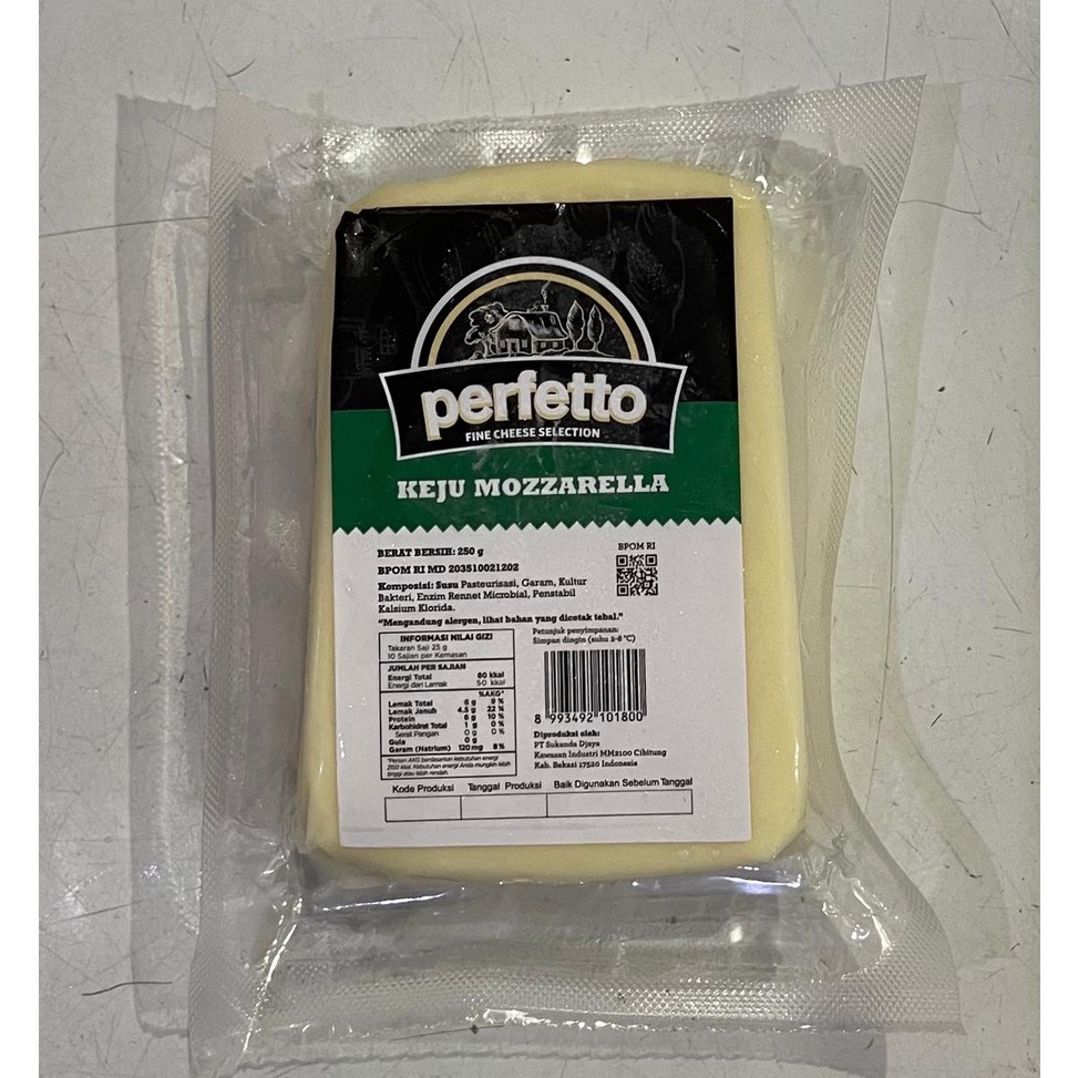 

LFNL7875 (COD )NEW_PRODUCT Keju Mozarella Cheese Perfetto 250gr Gosend/Grab Onlyy!
