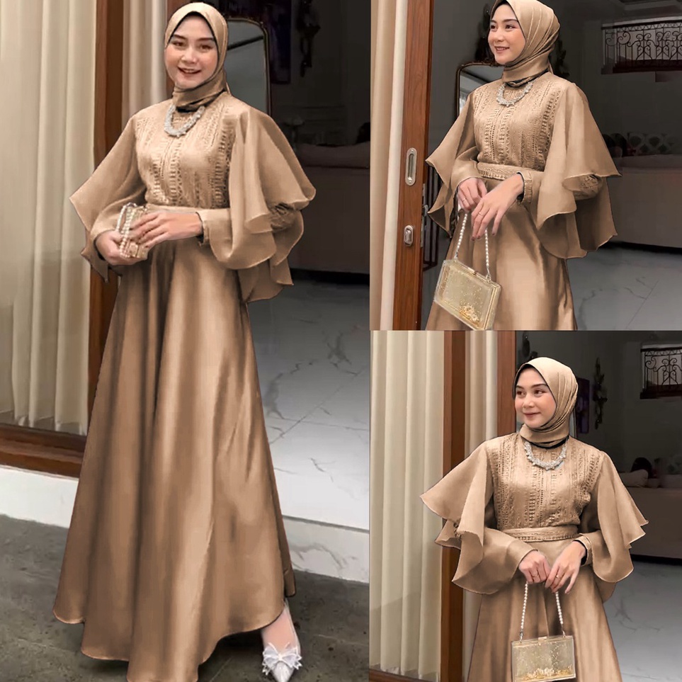 KODE JOO917 MAXY ALMEERA M L XL XXL GAMIS DRESS | Gamis Mewah Pesta Kondangan Muslim Terbaru Model B