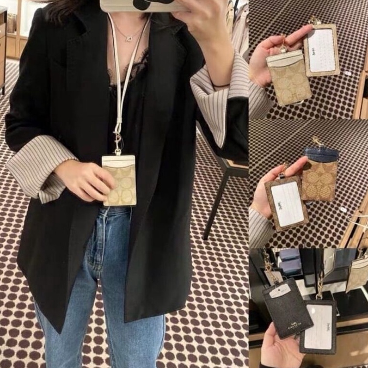 Langsung Kirim.. ORI - Branded Lanyard Id Card Holder Import Tas Kerja Gantung Leher Name Tag Photoc