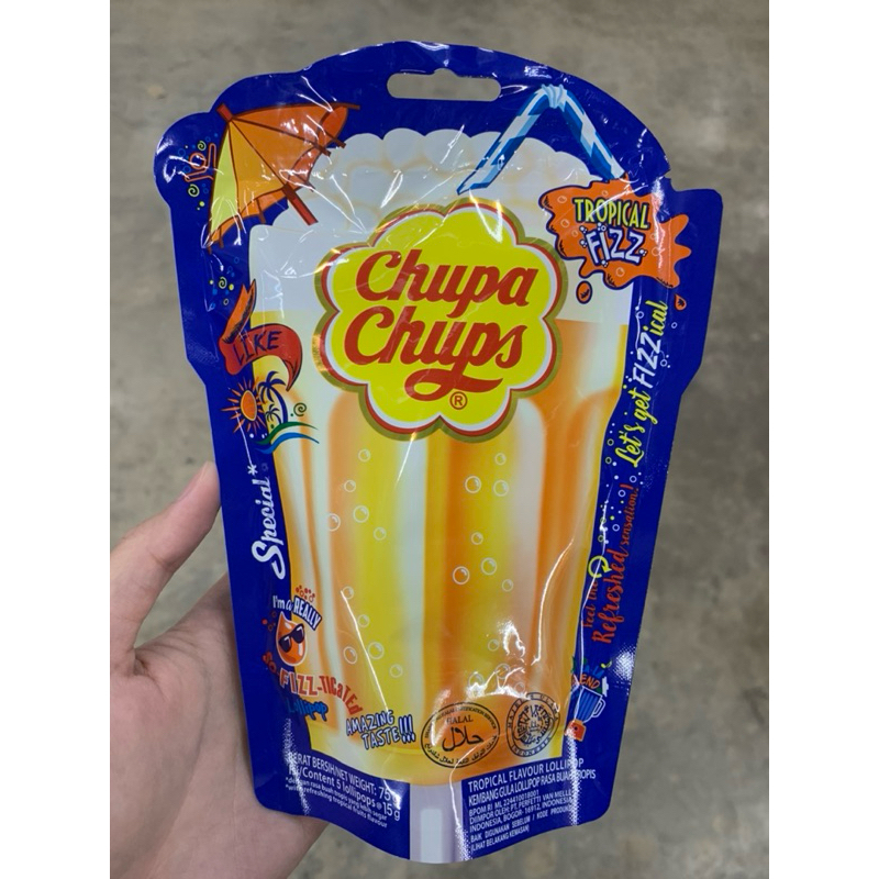 

CHUPA CUPS CANDY LOLLIPOPS TROPICAL FRIZZ 5x15 GR