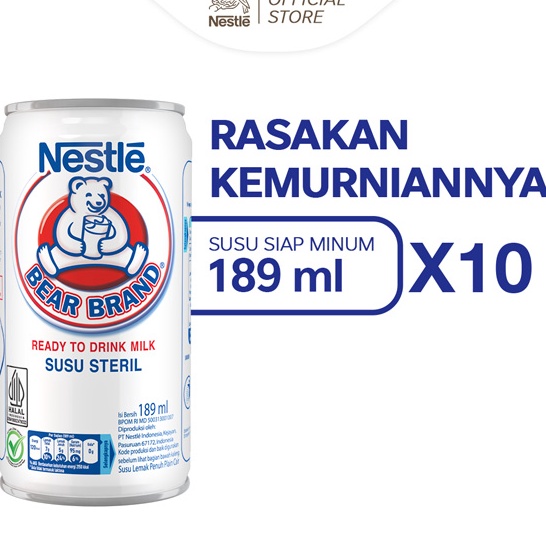 

YGTJ4323 [PROMO MURAH!!!] BEAR BRAND Susu Kaleng Susu Beruang Susu Steril 189ml 10 pcs