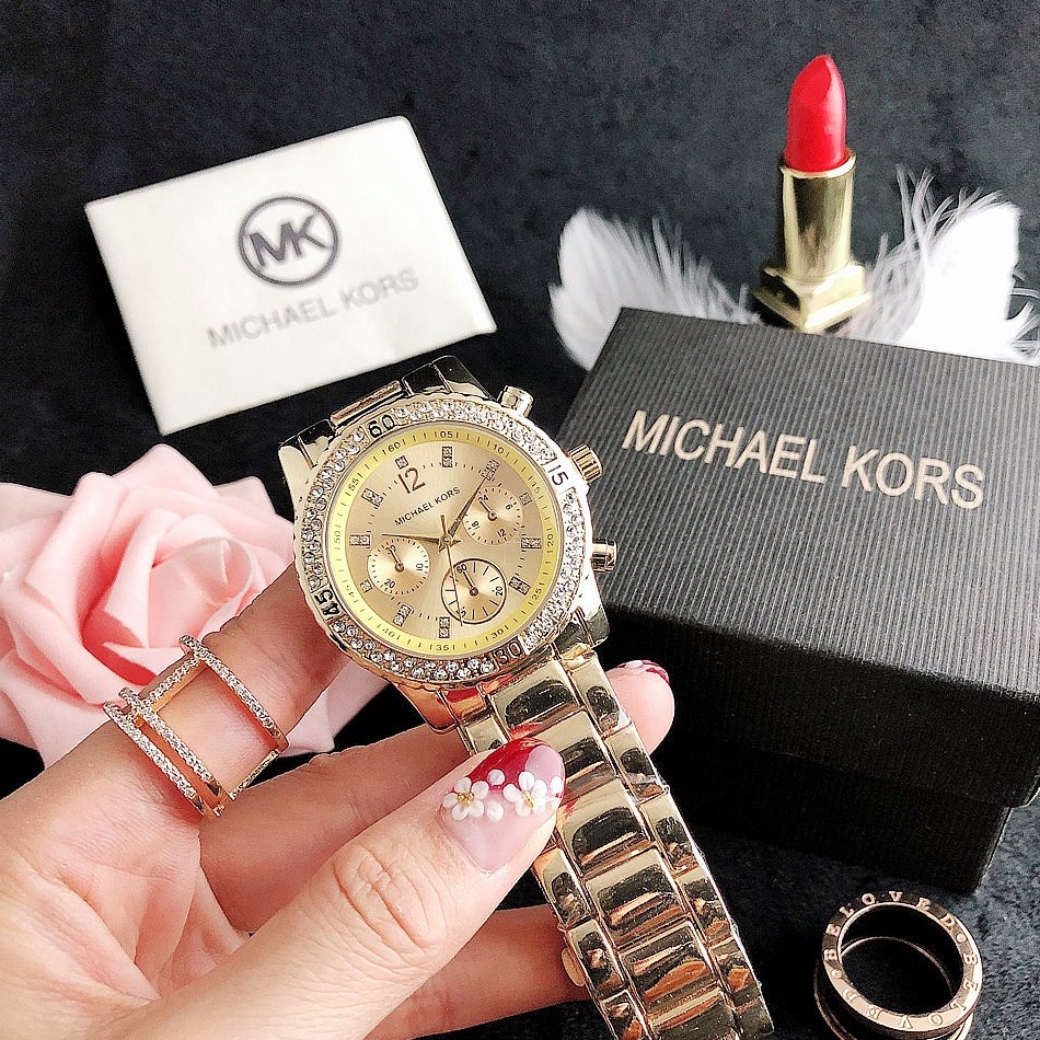 SALE ✅COD MK Jam Tangan Tali Baja Tahan Karat Wanita Women Watch Stainless Steel Ladies Women Watche