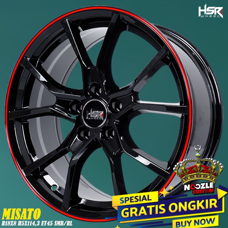 Velg Mobil HSR Ring 18 Lubang 5 Pelek Racing innova Terios Terbaru HSR R18