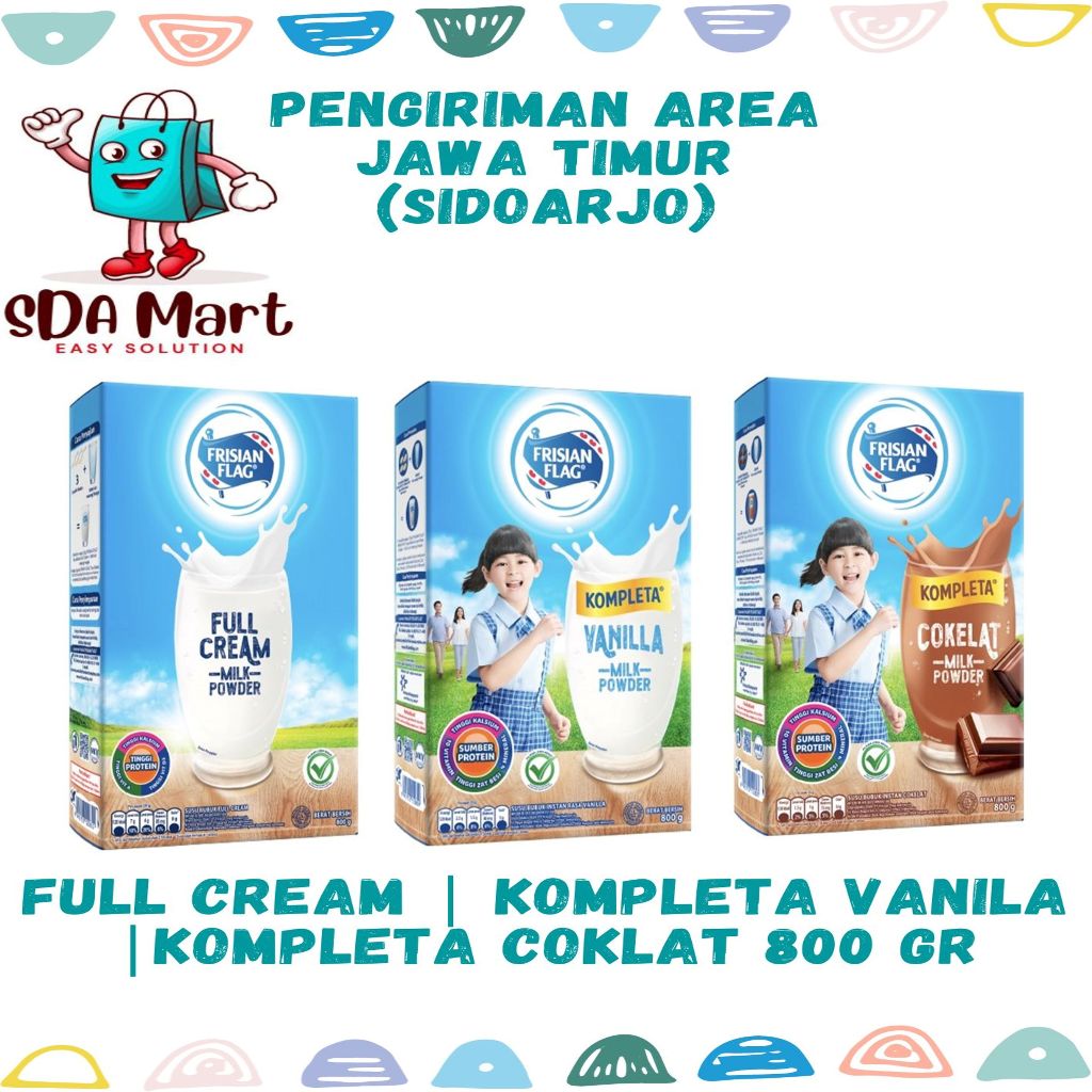 

Frisian Flag Kompleta Vanila | Coklat | Fullcream Purefarm 800g