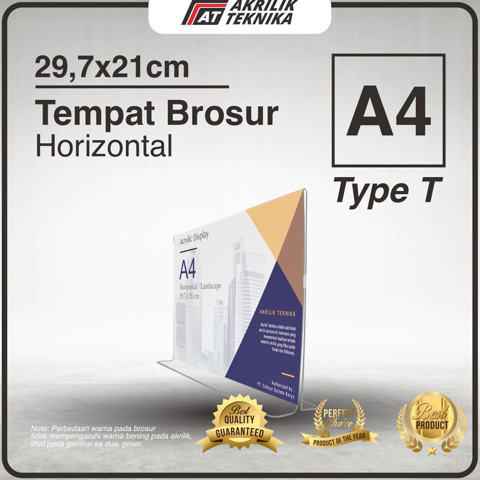 

Terk1n1 Tempat Brosur Akrilik Tent Card Holder Landscape T - Ukuran A4 2mm [230]