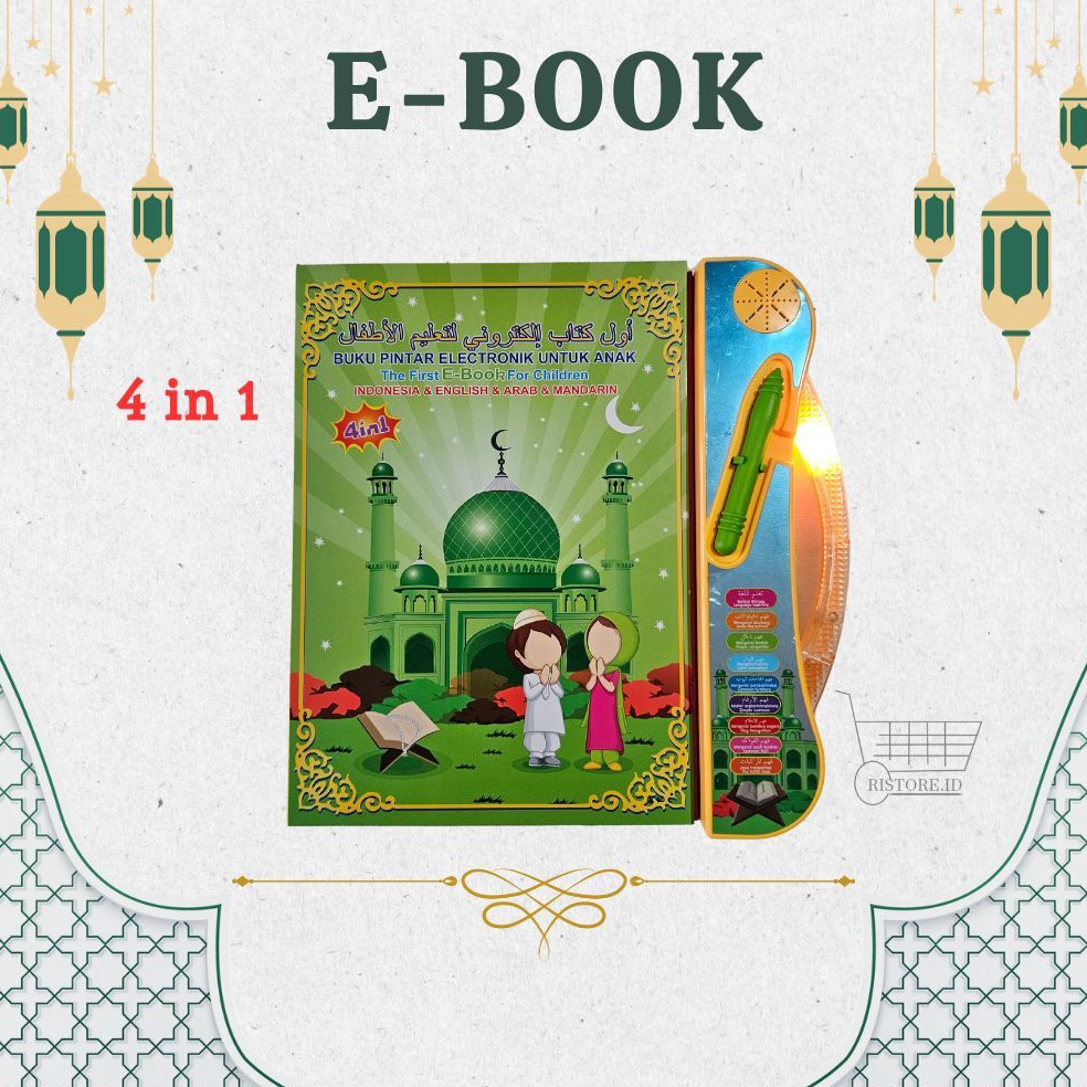 Paling Laris.. E-Book Muslim LED / ebook 4 bahasa / mainan edukasi buku pintar + spidol / mainan buk