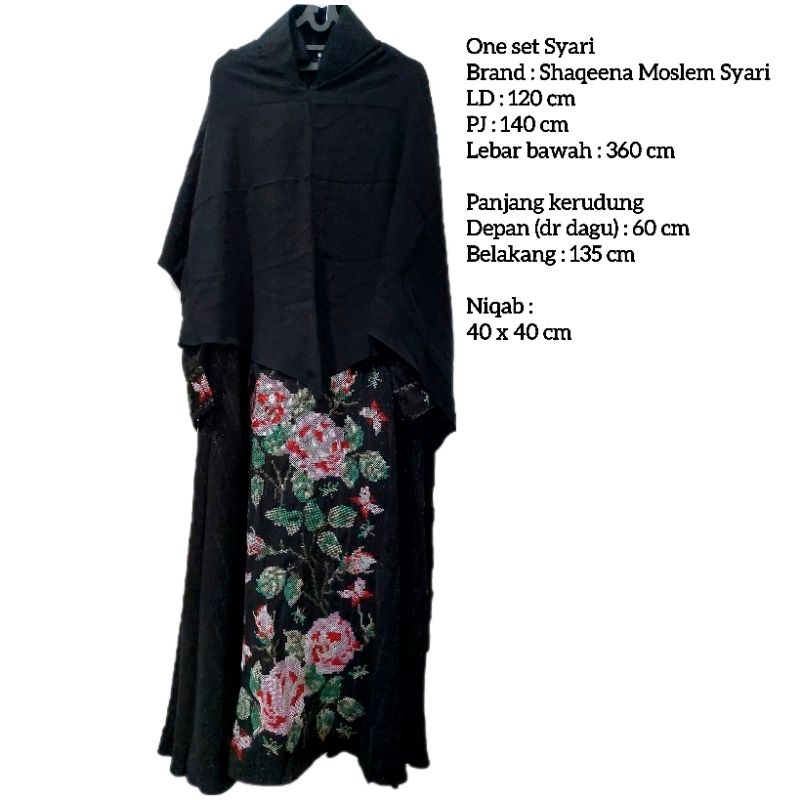 Set Gamis Syari brand Shaqeena Moslem Syari