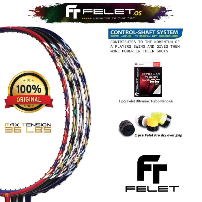 FELET ARCANA 90 BADMINTON RACKET - MAX TENSION 36 LBS