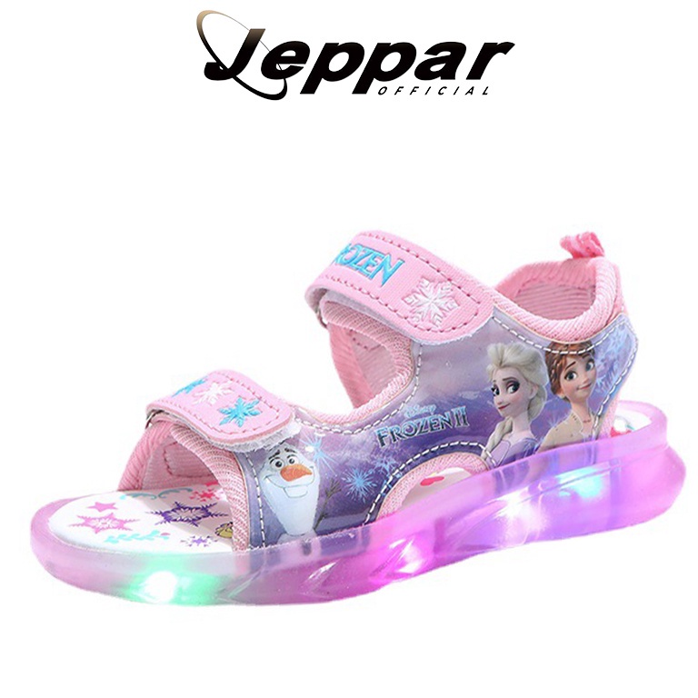 Viral.. Sandal Anak LED Perempuan FROZEN kualitas Import - Sandal Frozen 006