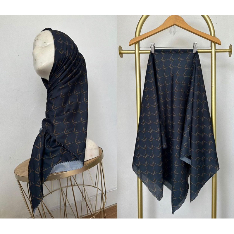Hijab Segiempat motif Vz kualitas premium Kw finishing lasercut