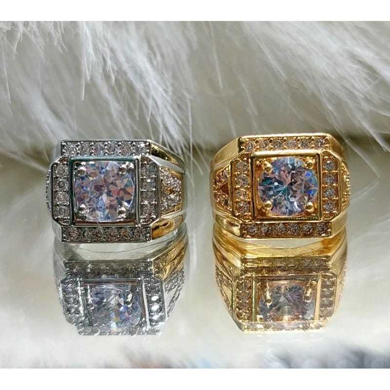 Cincin Pria Batu Diamond Berlian Titanium Lapis Kristal (30)