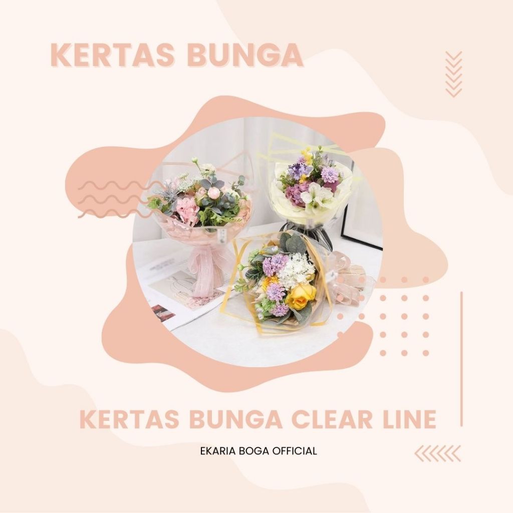 

KERTAS BUNGA | BUKET BUNGA | FLOWER WRAPPING | WRAPPING PAPER | CELLOPHANE PAPER | TRANSPARANT LINE EDGE | KERTAS BUNGA CLEAR LINE