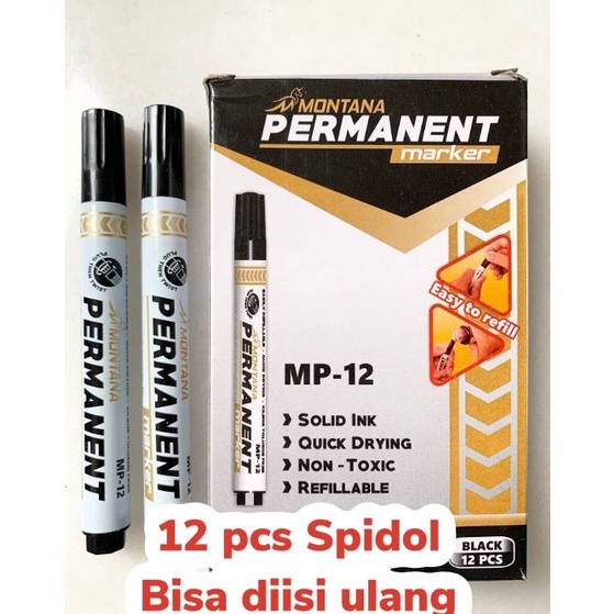

[©Q85$] (12pc) SPIDOL PERMANENT MARKER HITAM / SPIDOL PERMANEN MURAH Terlarisss