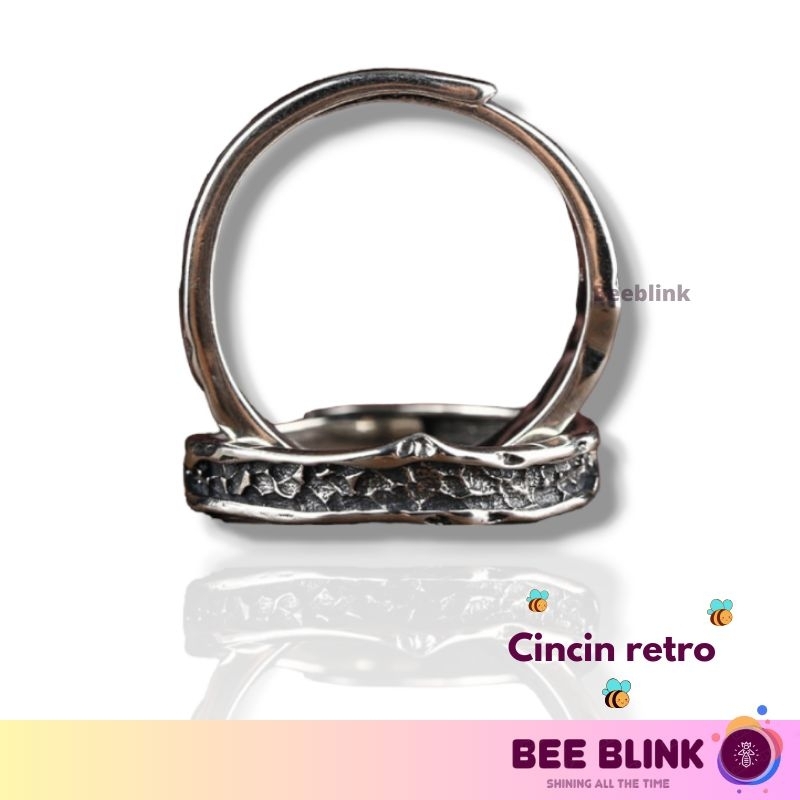 Beeblink - Cincin pria Retro black anti karat model terbaru korea style cincin pria hitam anti luntu