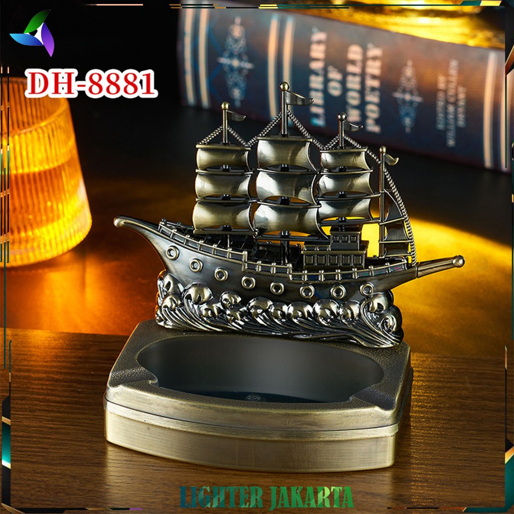 Asbak Korek Api Gas Kapal Bajak Laut Pirate Ship Dinghao DH-8881
