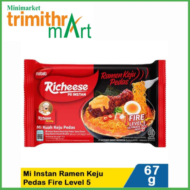 

MIE RICHEESE RAMEN KEJU PEDAS LEVEL 5 @67g