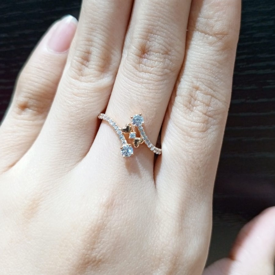 Cincin Emas 16K Kadar 700 70% Fashion Zircon 1.87Gram Size 16 (CM85)