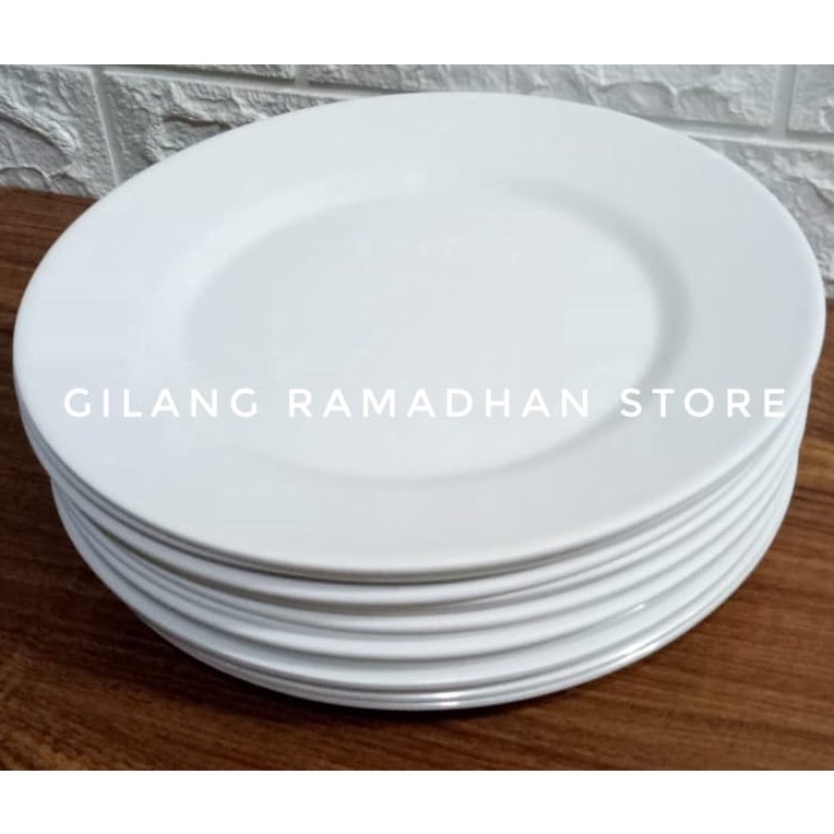 Sale.. PIRING MAKAN MELAMIN CEPER POLOS UKURAN 10 INCH PUTIH