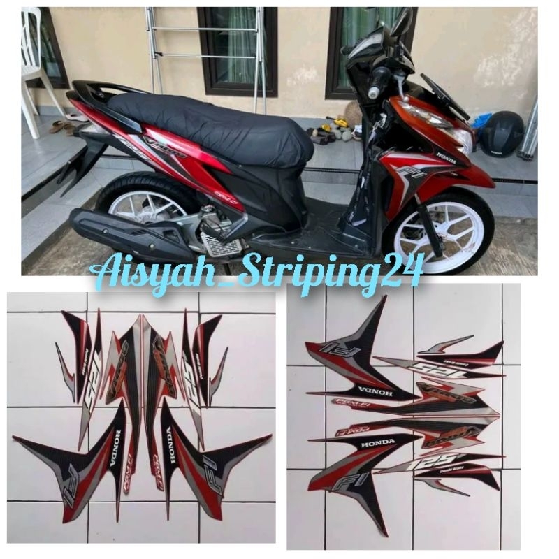 stiker striping lis body motor  honda vario Techno 125 2014