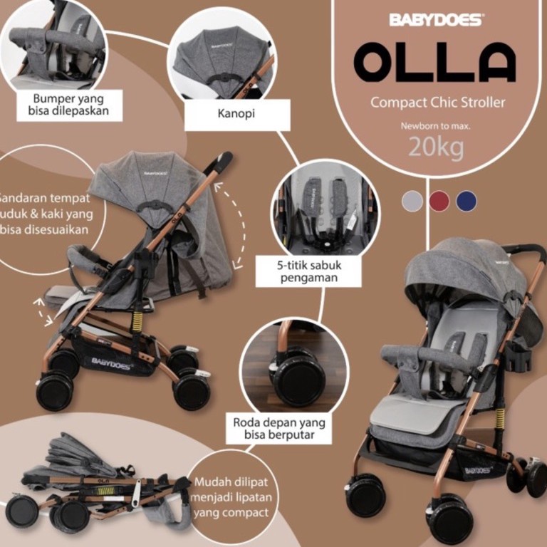 STOK TERBATAS Stroller Babydoes Olla / Stroller Babydoes Olla+ / Kereta Bayi
