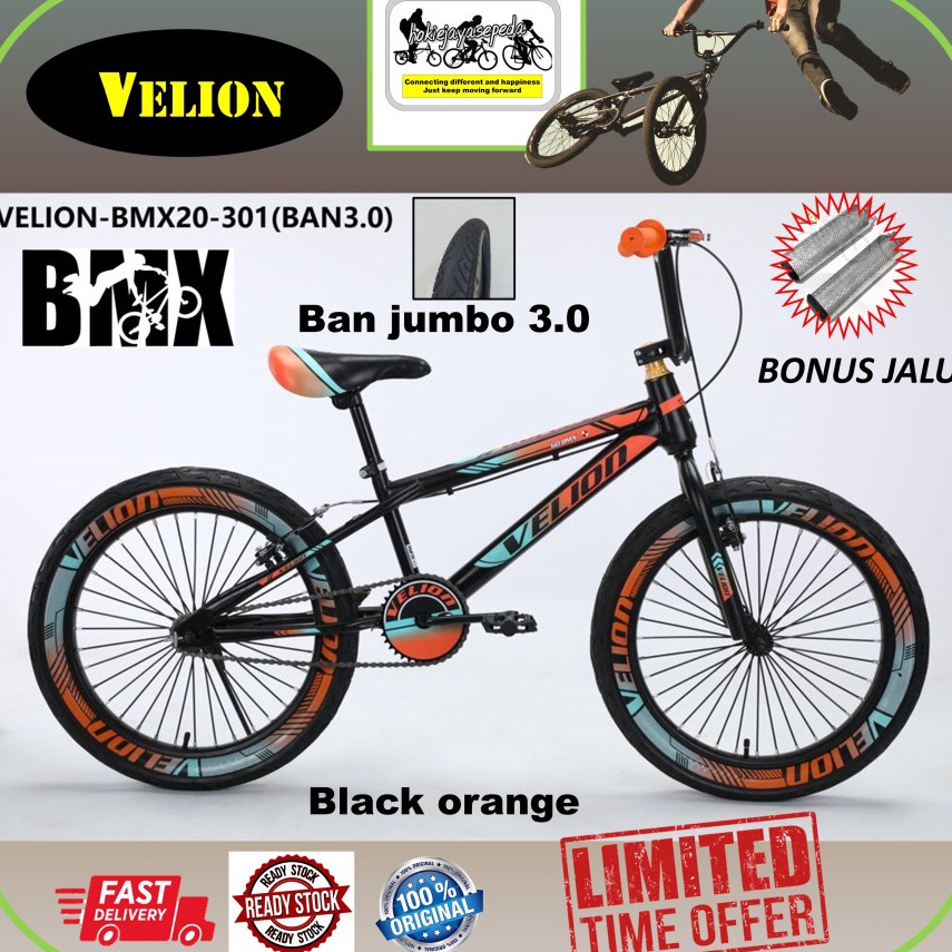 TREND TERBARU Sepeda BMX 20" VELION - SALVO Ban 20 x 3.0 dan 2.40 untuk anak 9 tahun sampai remaja BONUS JALU