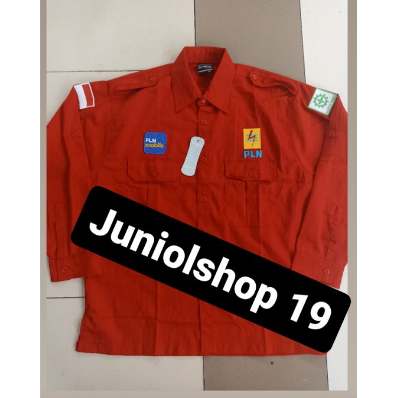 KEMEJA LISTRIK PINTAR PLN MOBILE/KEMEJA PLN MOBILE/KEMEJA CUSTOM BORDIR