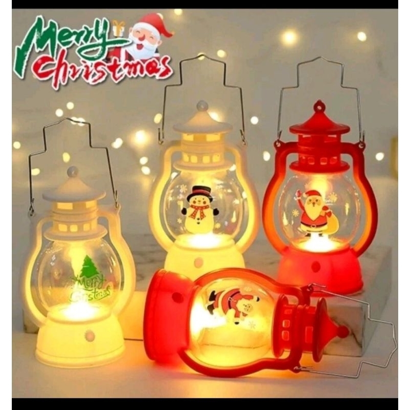 lampu Lentera Natal LED dekorasi Pajangan Doa Gereja pesta Santa