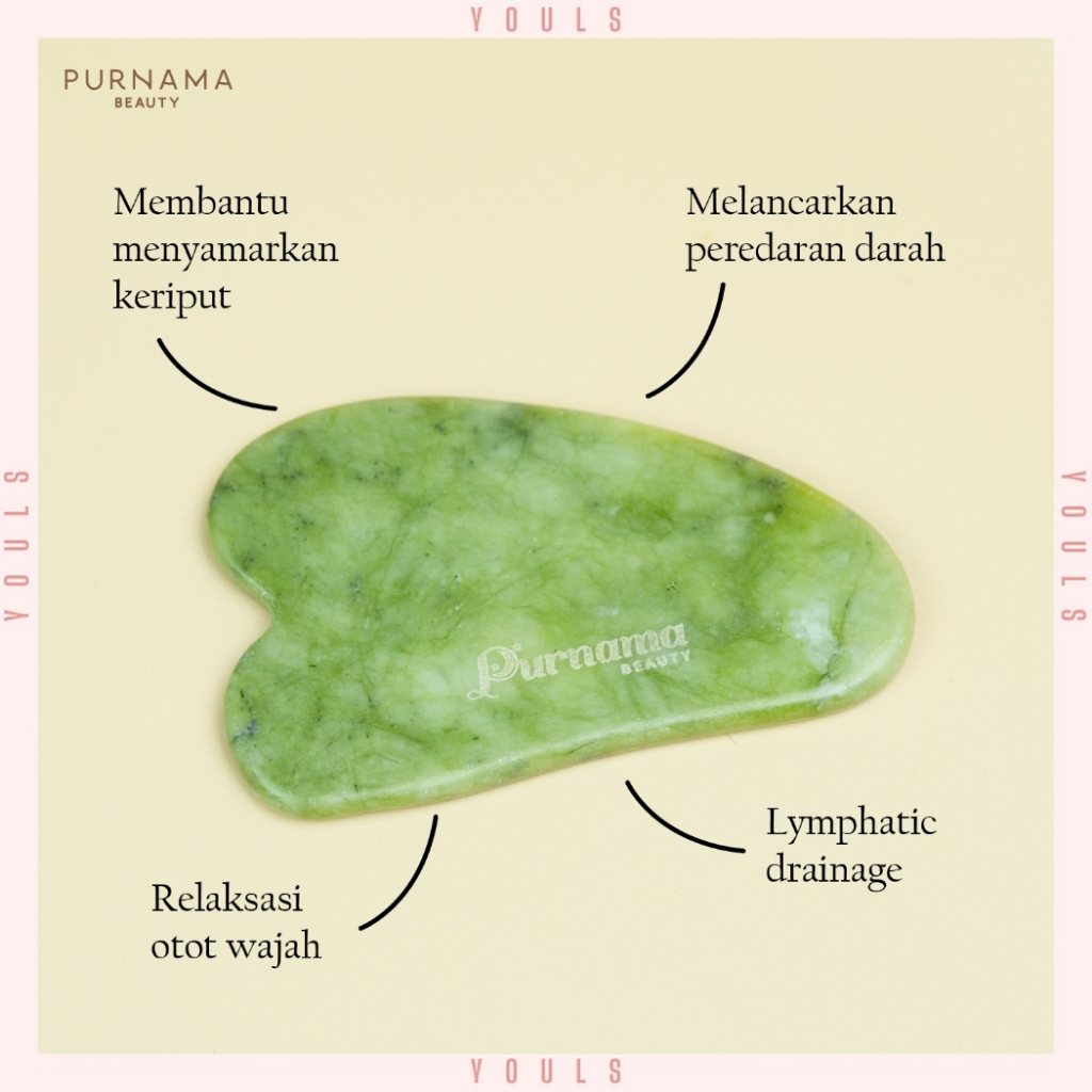 YOULS | Purnama Beauty Gua Sha | Jade Guasha (Batu Jade Asli)