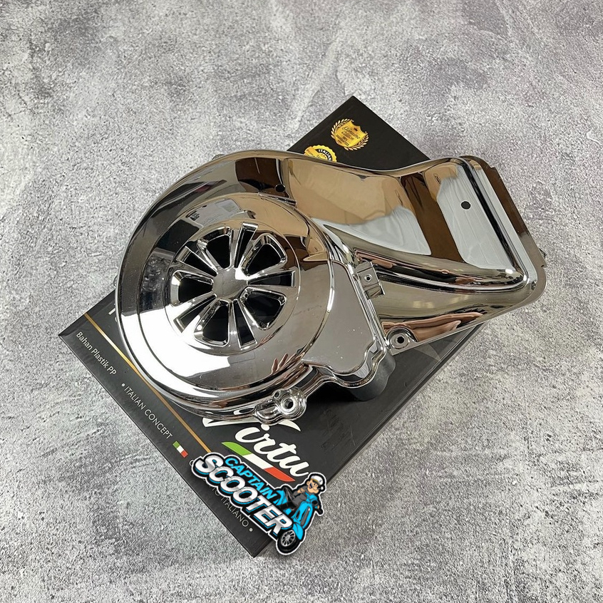 VIRTU Cover Fan TUTUP KIPAS Chrome Vespa Sprint Primavera S LX GTS